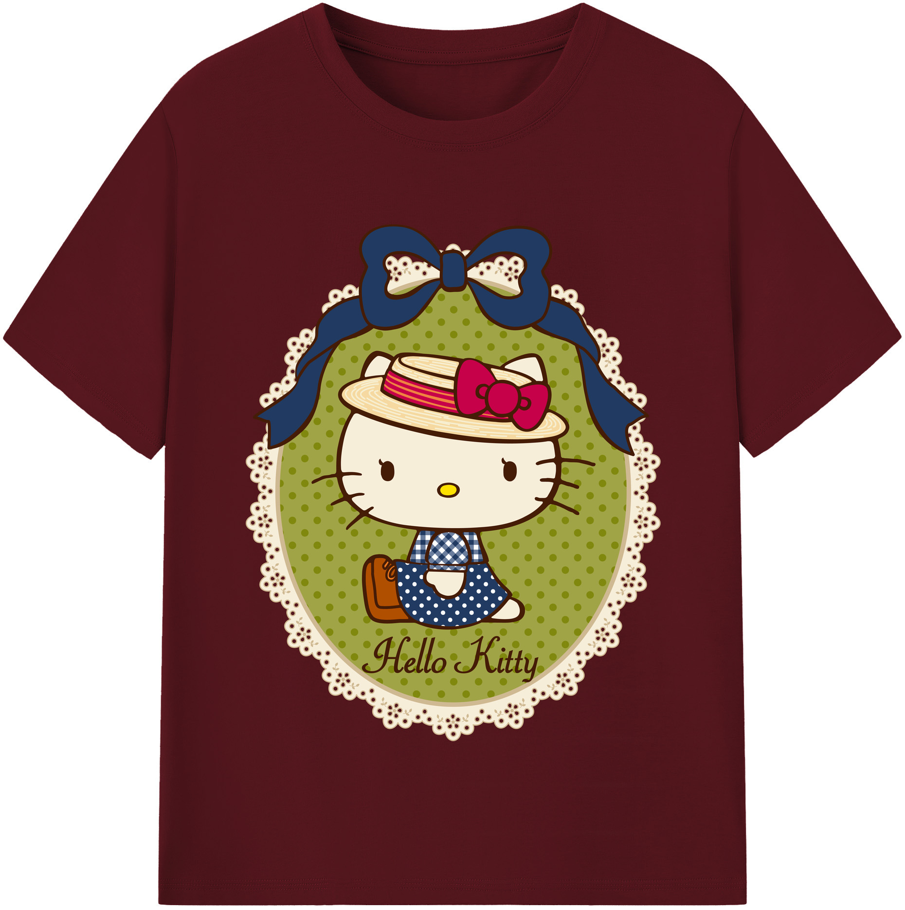 （画像用） Hello Kitty ハローキティ 綿100％半袖Tシャツ（フロントプリント）
